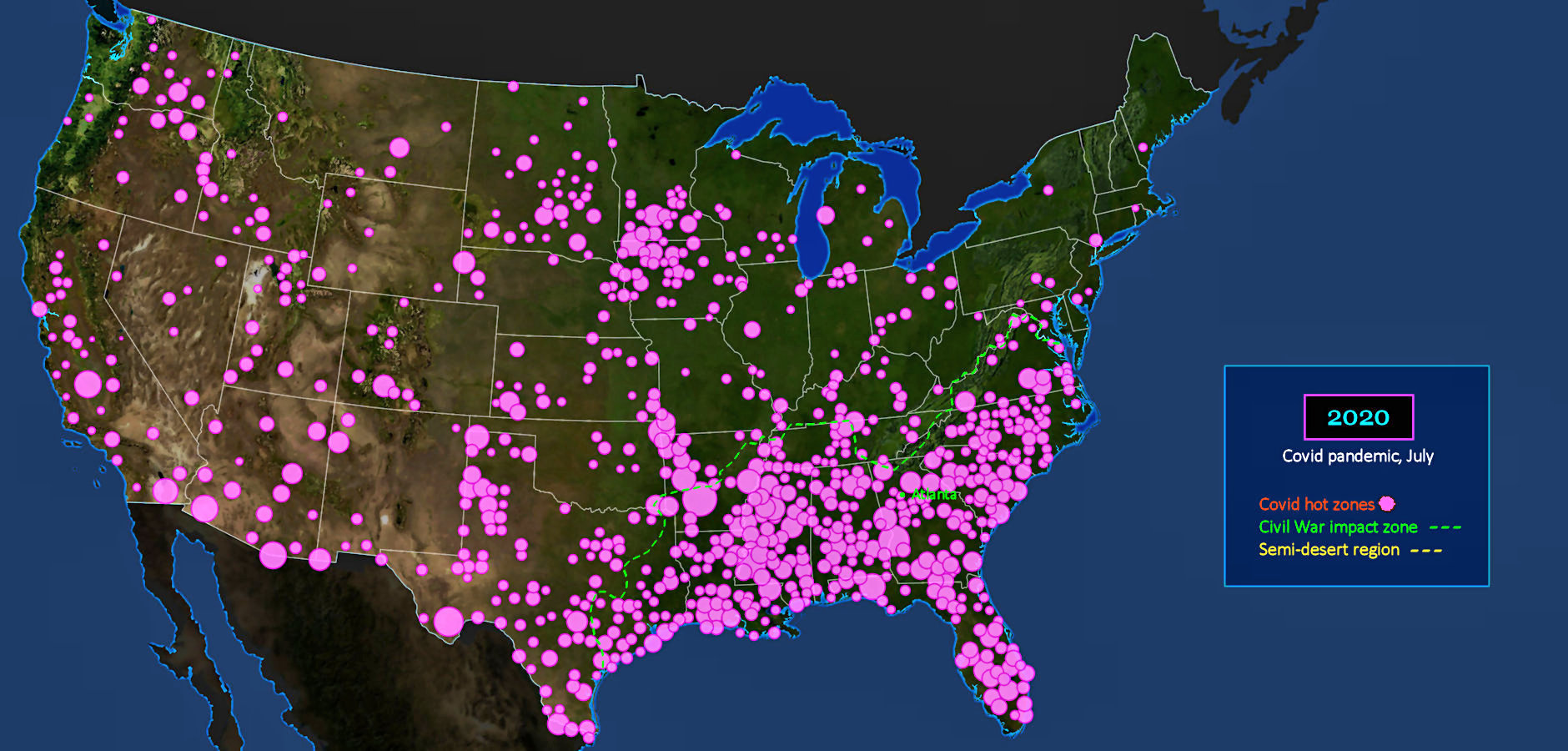 Vaccine-denier regions, 2020 map
